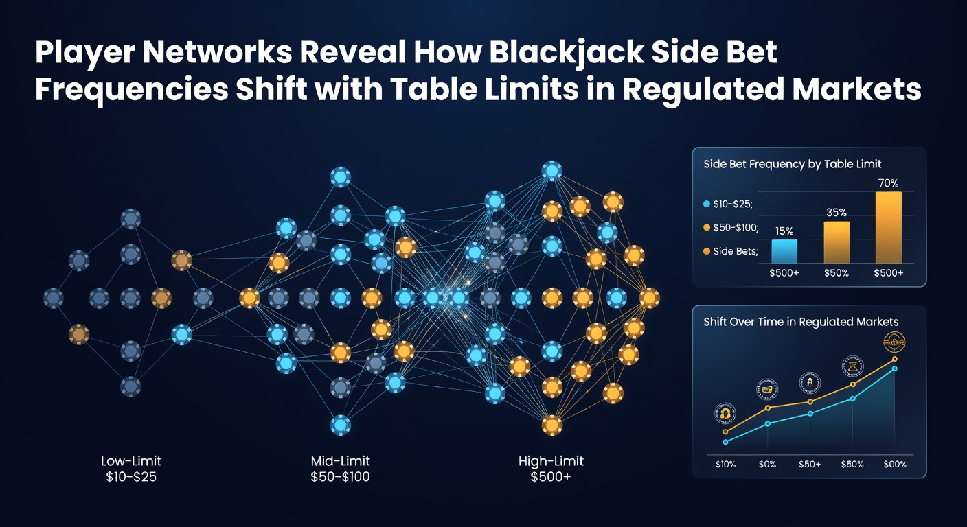 Blackjack table layout showing side bet options alongside standard play areas in a regulated casino setting