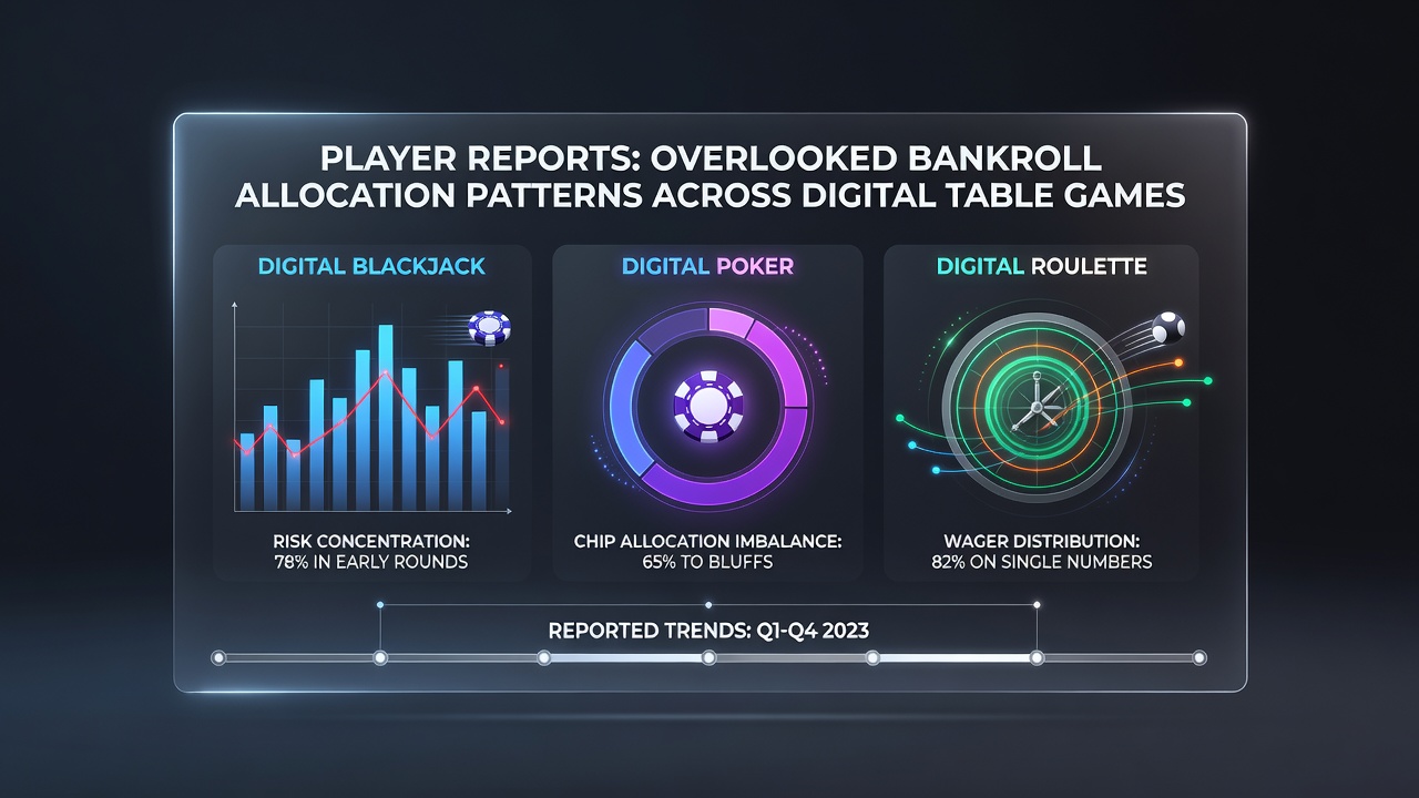 Chart showing player bankroll distribution across digital blackjack, roulette, and baccarat tables from June 2026 reports